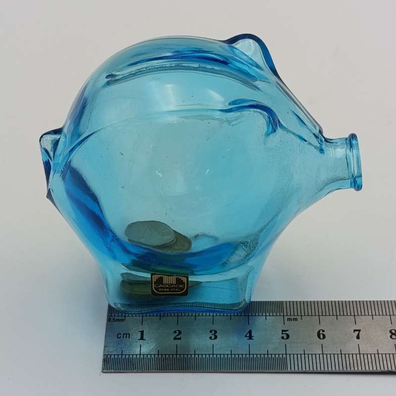 Vintage Cascade England glass piggy bank