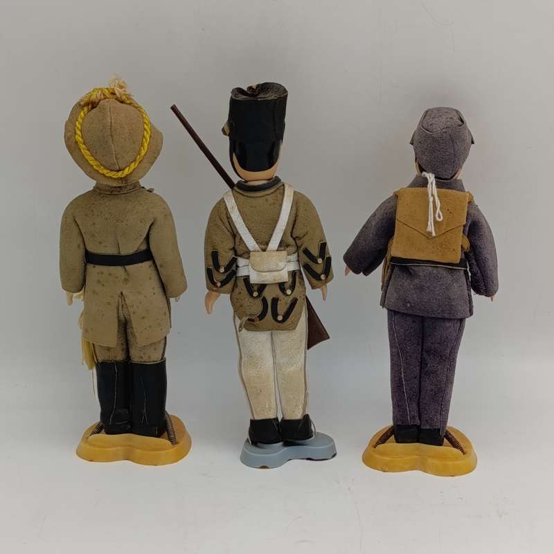 Lot of 3 Confederate soldier dolls