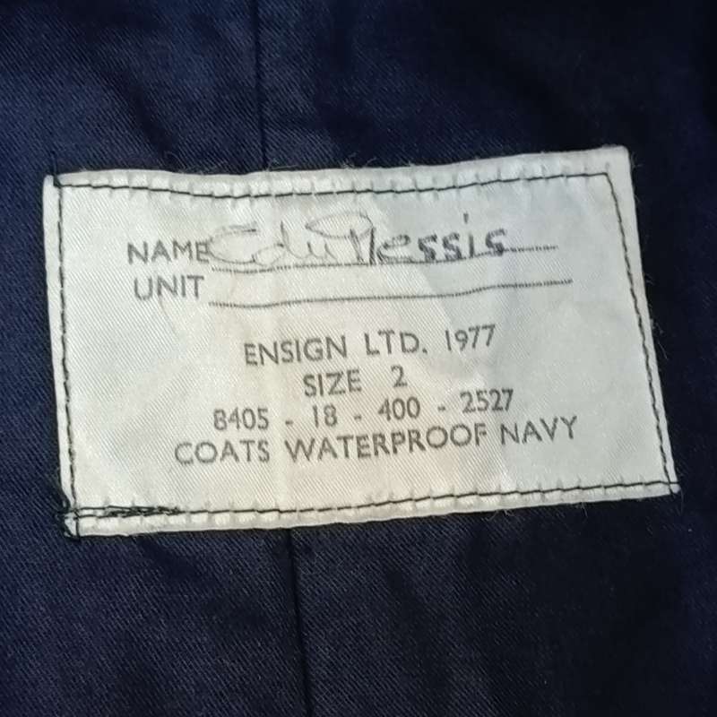 SA Navy black waterproof men's coat - size 2 (medium)