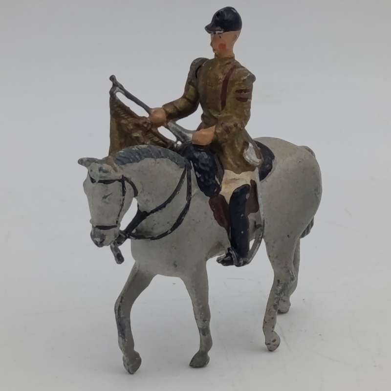 Britains Ltd Band of the Household Life Guards trumpeter on horse lead soldier