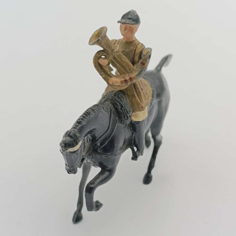Britains Ltd Band of the household Life guards trumpeter on horse lead soldier