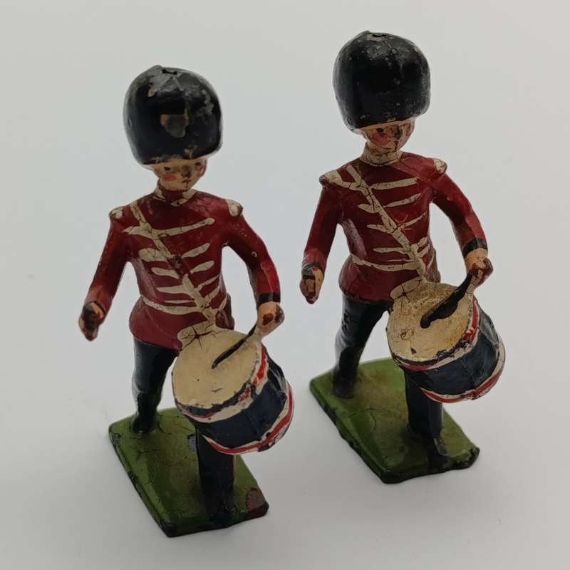 Pair of vintage Grenadier Guards band drummer lead soldiers