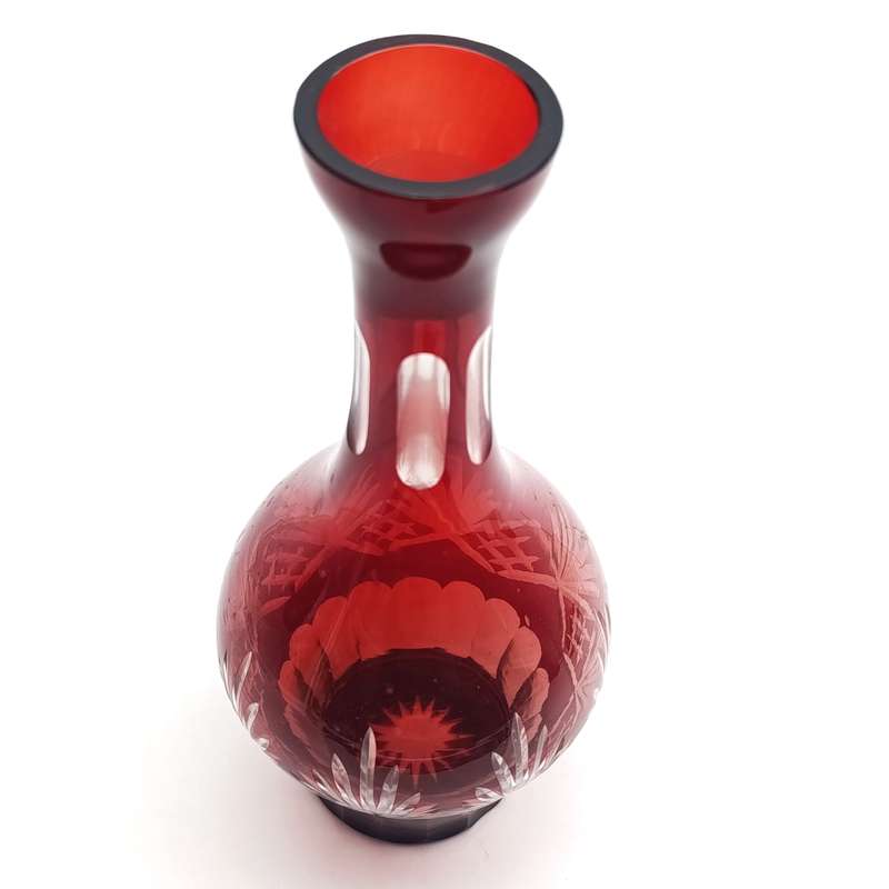 Beautiful Vintage cranberry glass carafe - no lid