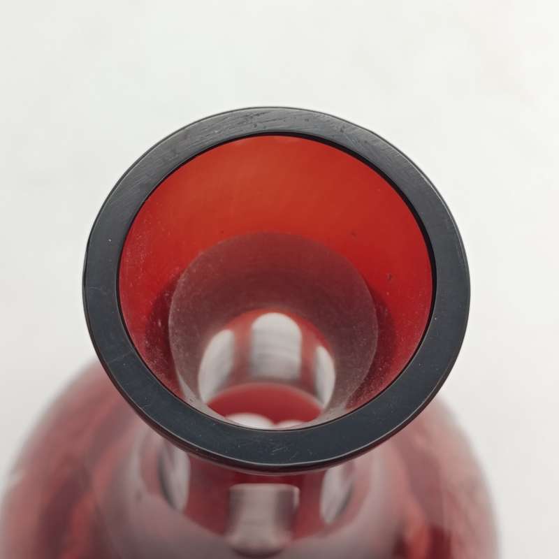 Beautiful Vintage cranberry glass carafe - no lid