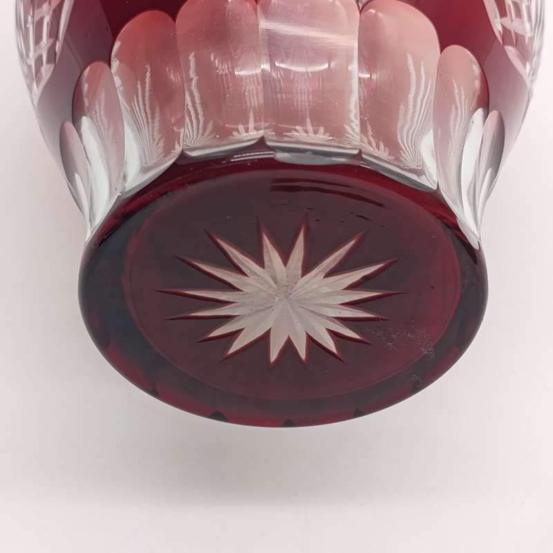 Beautiful Vintage cranberry glass carafe - no lid