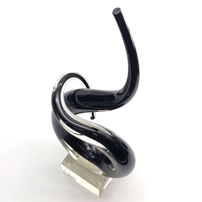 Murano glass black spiral Trophy - with chips on base