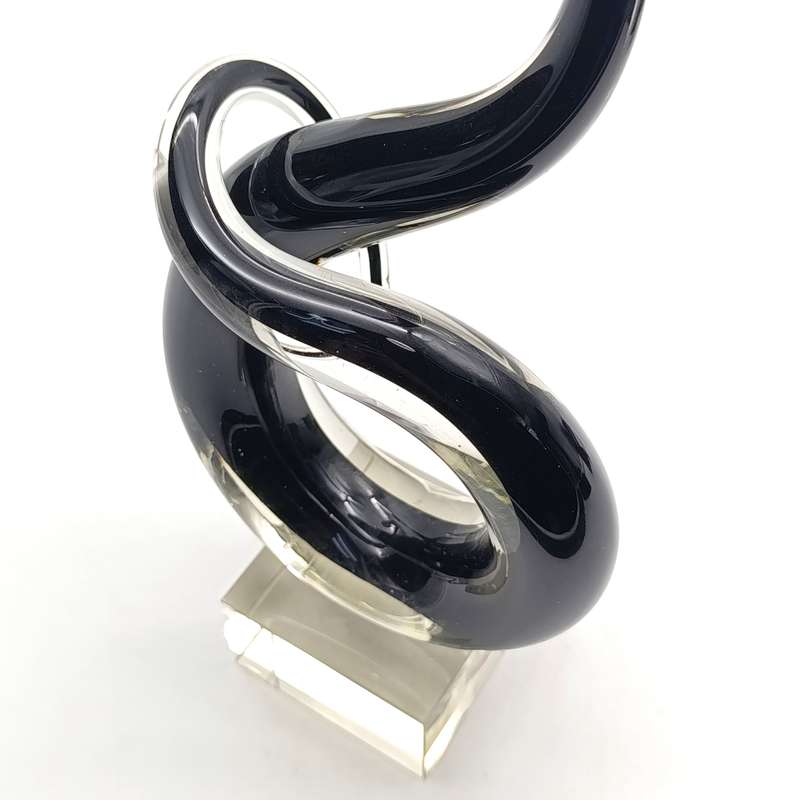 Murano glass black spiral Trophy - with chips on base