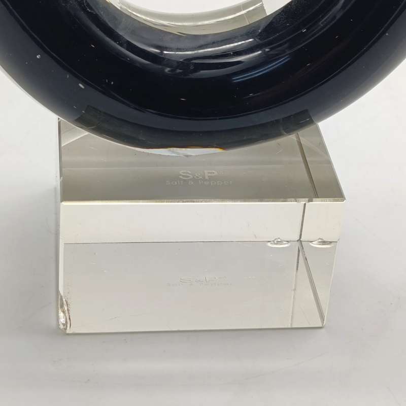 Murano glass black spiral Trophy - with chips on base