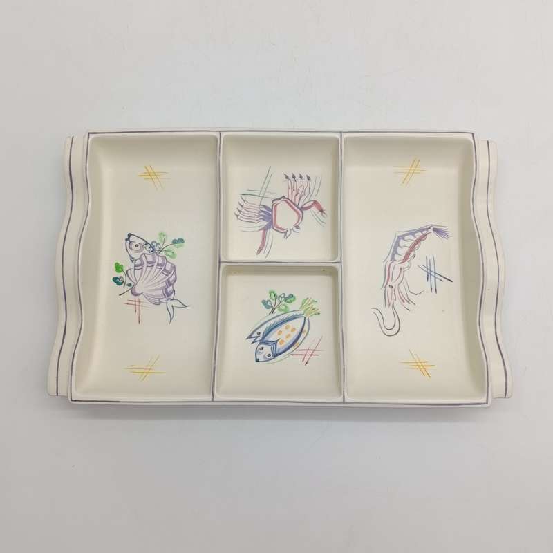 Vintage Poole Pottery Hors d'oeuvres serving dish for seafood