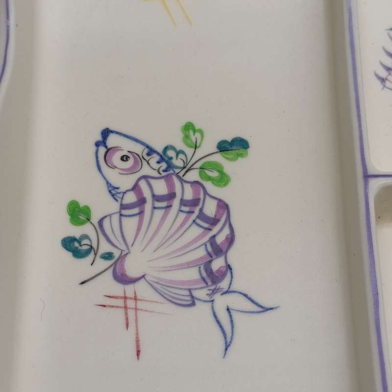 Vintage Poole Pottery Hors d'oeuvres serving dish for seafood