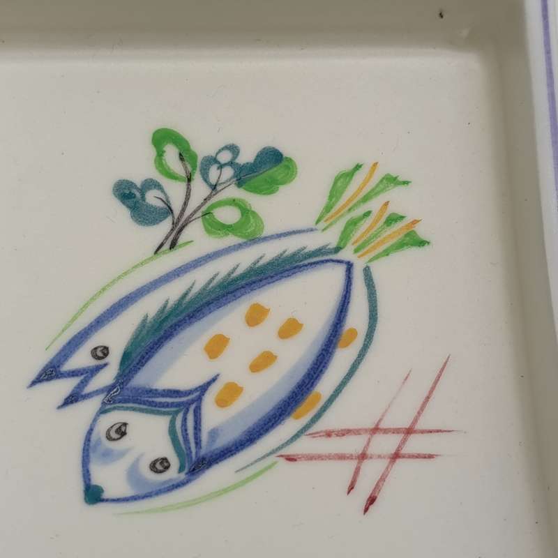Vintage Poole Pottery Hors d'oeuvres serving dish for seafood