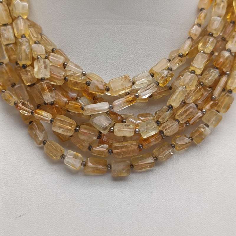 Vintage yellow citrine necklace - 100's of stones