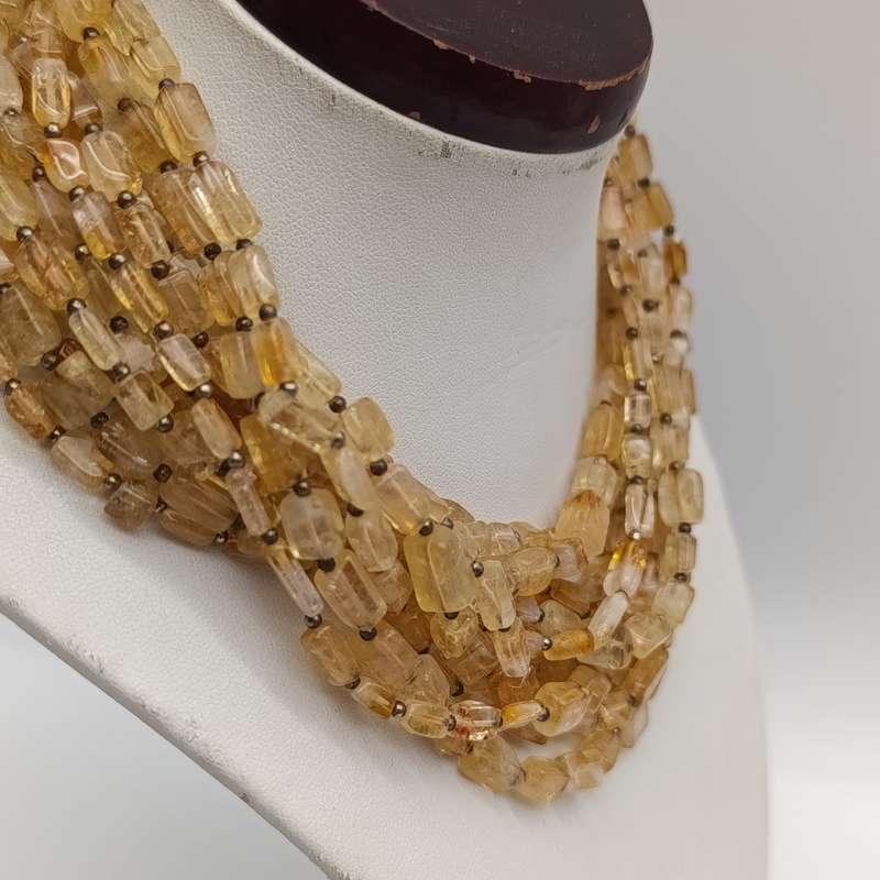 Vintage yellow citrine necklace - 100's of stones