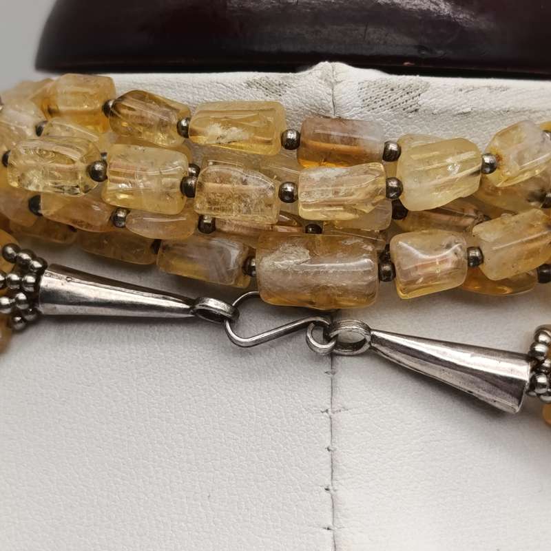 Vintage yellow citrine necklace - 100's of stones