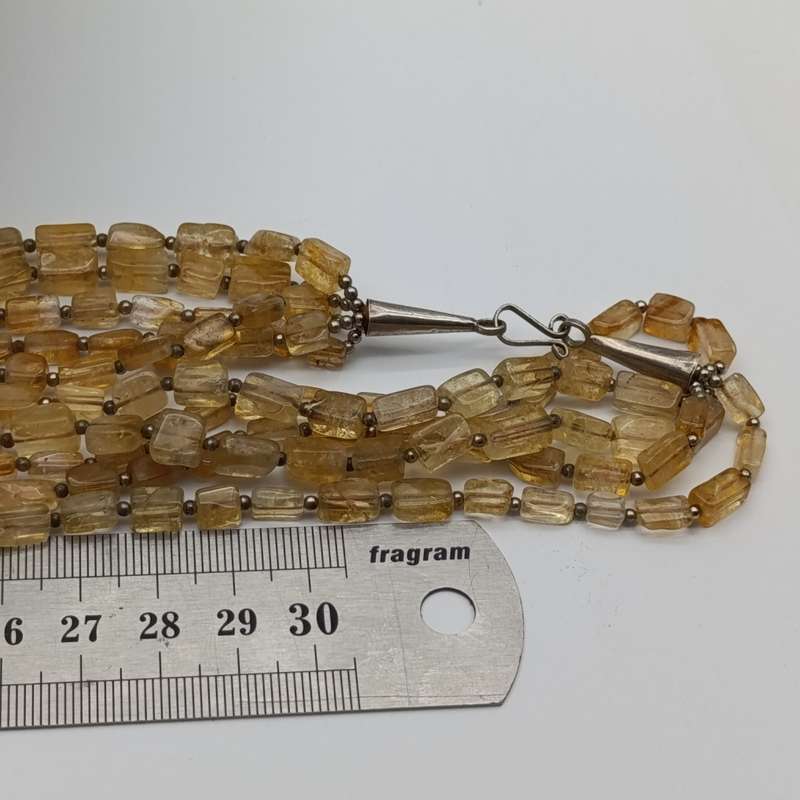 Vintage yellow citrine necklace - 100's of stones