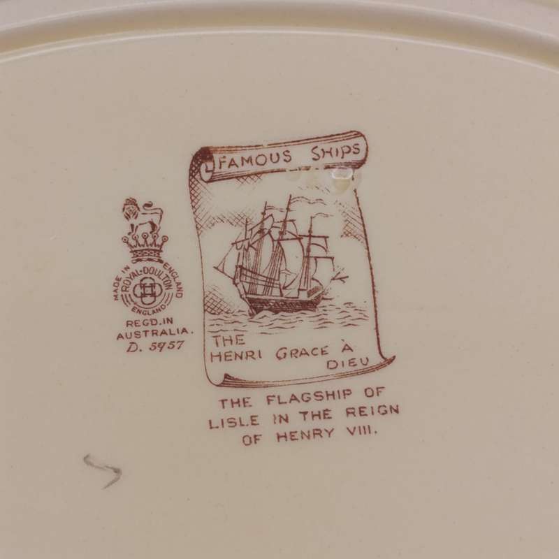 Royal Doulton Famous Ships "The Henri grace a dieu" oval porcelain bowl