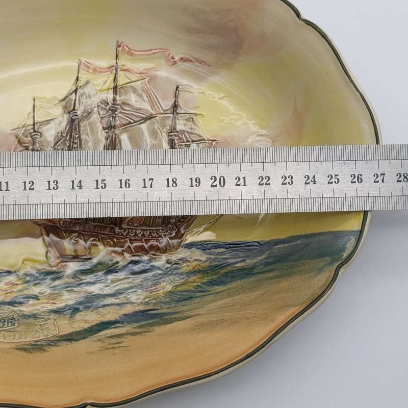 Royal Doulton Famous Ships "The Henri grace a dieu" oval porcelain bowl