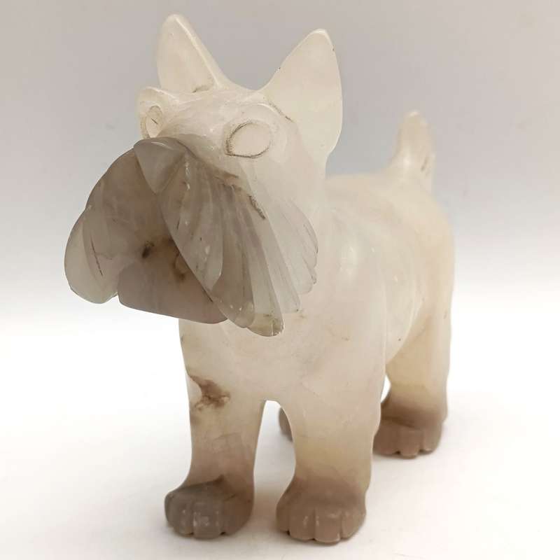 Italian alabaster Scottish terrier figurine