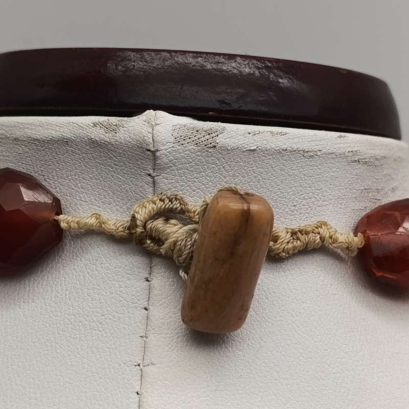 Orange Carnelian faceted stone vintage necklace
