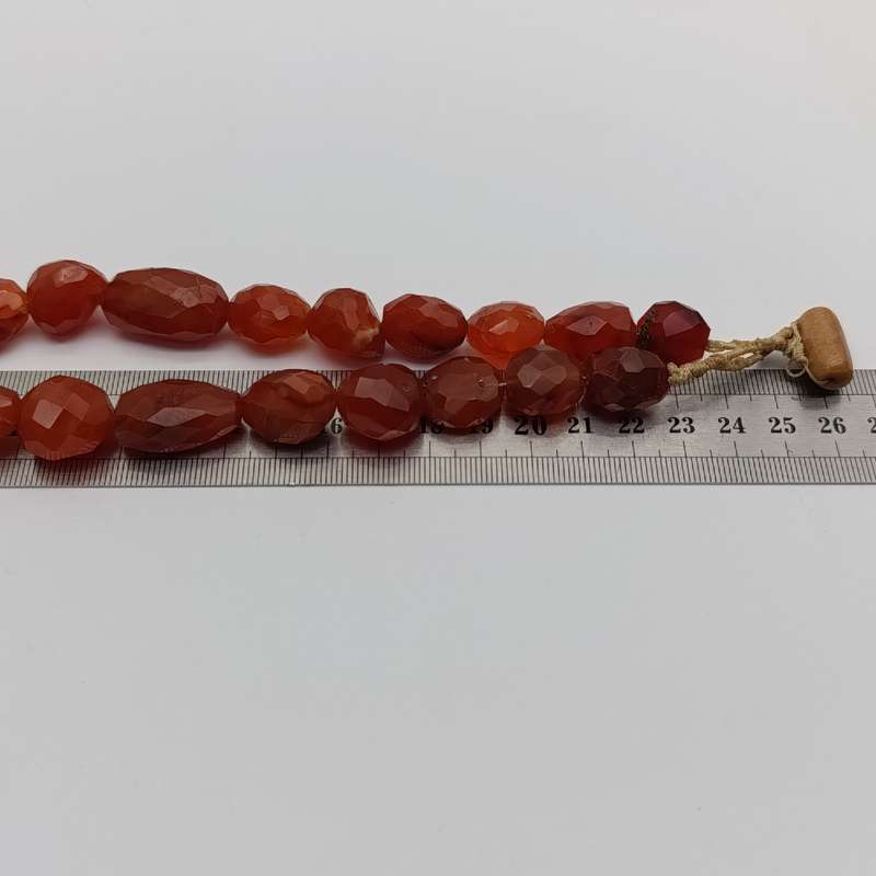 Orange Carnelian faceted stone vintage necklace