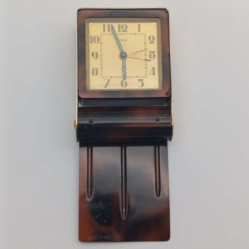 Antique Jaeger Lecoultre Art deco 2-day travelling alarm clock - working