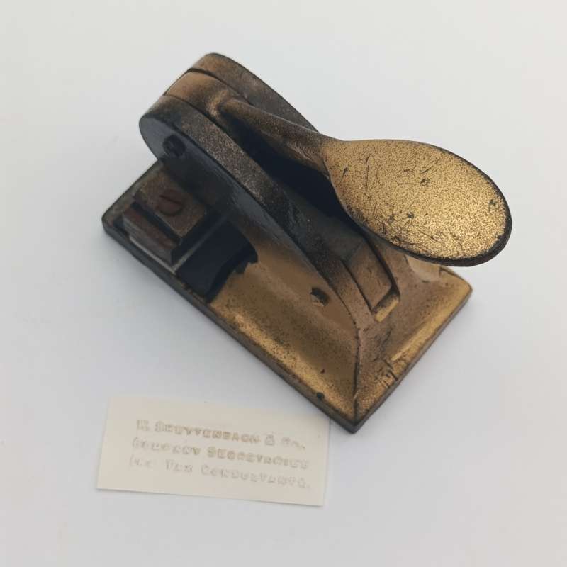 Antique embossing tool for "W.Breytenbach & Co. Tax consultants"