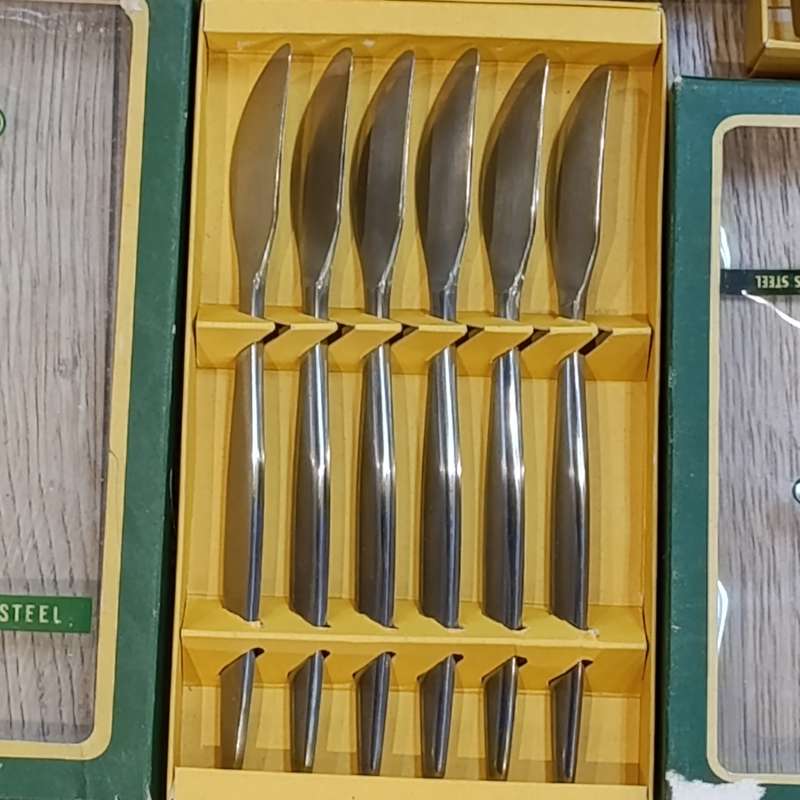Gense Swedish stainless steel cutlery set 6 knives, 6 forks, 6 table spoons, 6 desert spoons etc