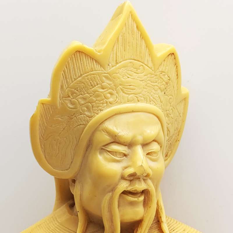 Chinese warrior statue on reconstituted wooden base