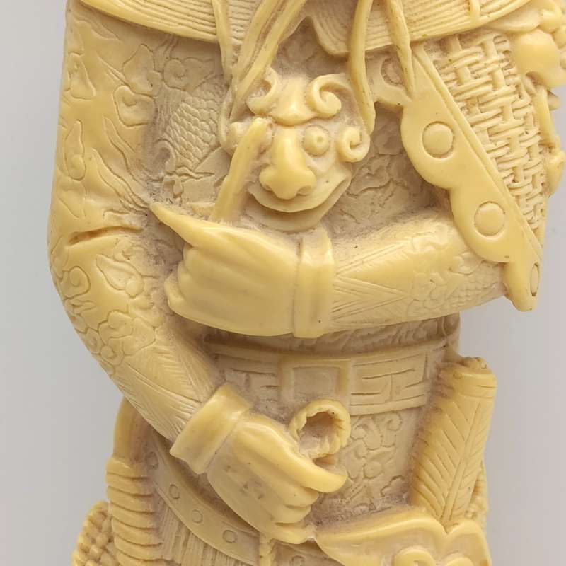 Chinese warrior statue on reconstituted wooden base