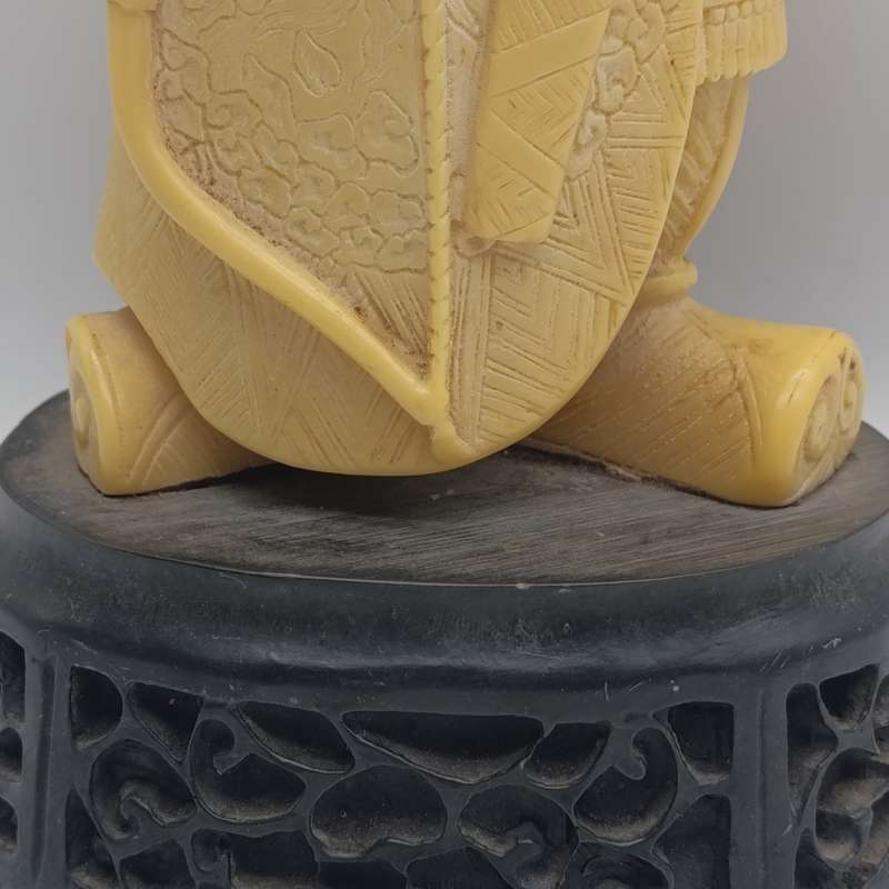 Chinese warrior statue on reconstituted wooden base