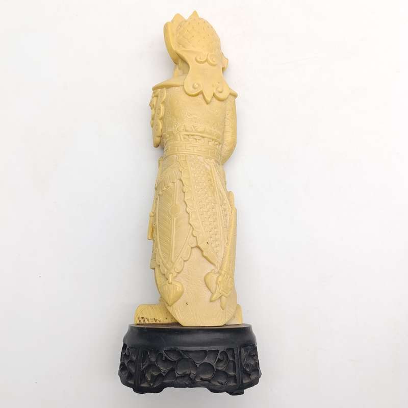 Chinese warrior statue on reconstituted wooden base
