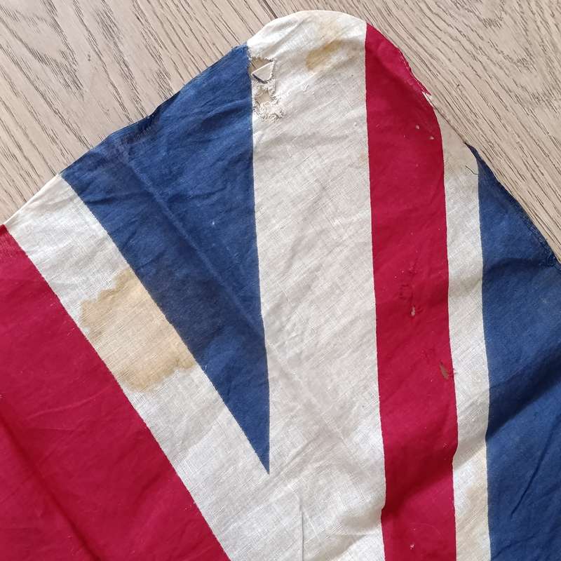 Vintage WW2 British Union Jack flag - some damage