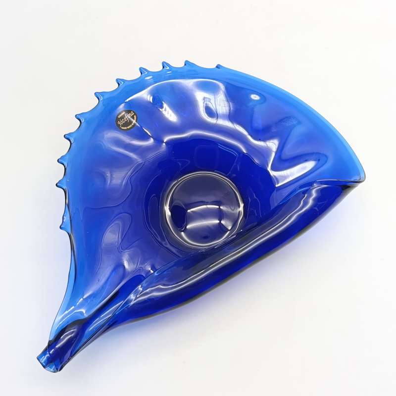 Vintage Polish Josefina Cobalt blue Conch shell swirl bowl