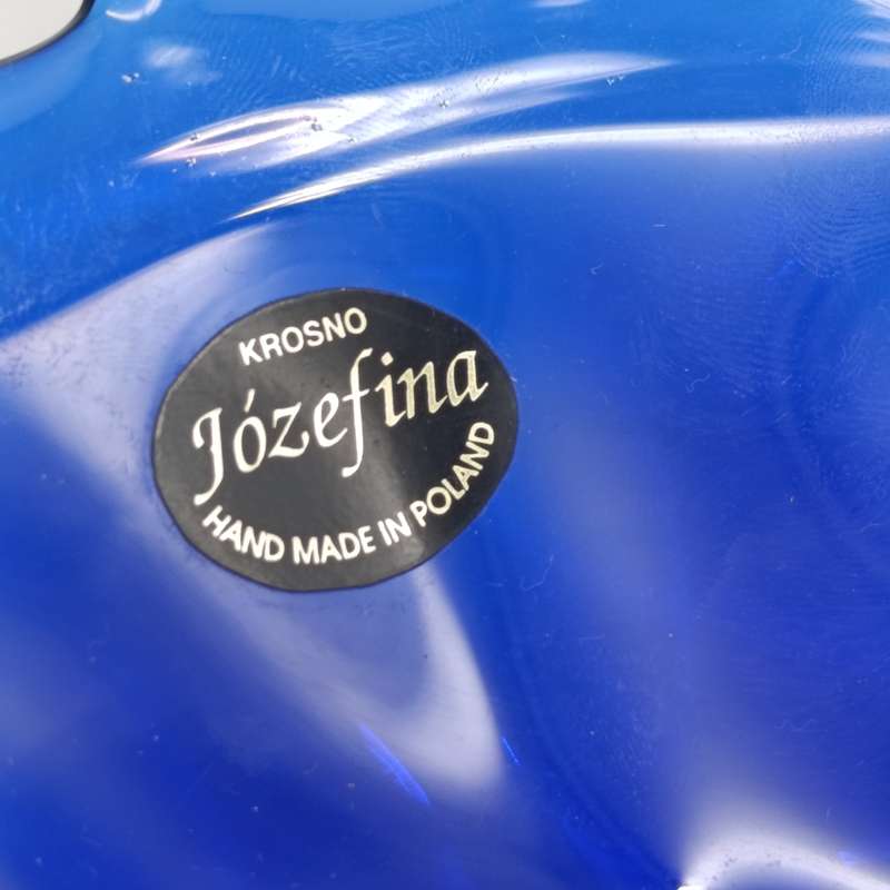 Vintage Polish Josefina Cobalt blue Conch shell swirl bowl
