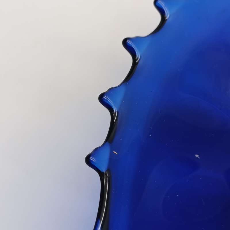 Vintage Polish Josefina Cobalt blue Conch shell swirl bowl