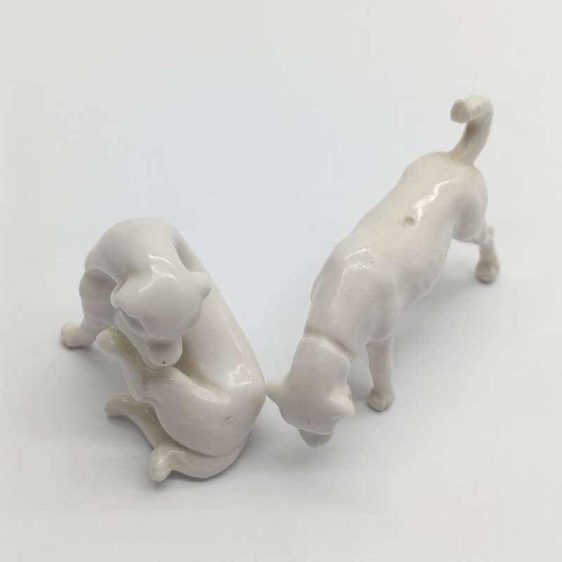 Antique Chinese White porcelain pair of dogs Blanc de Chine Oriental Dog figurine Statue ornaments