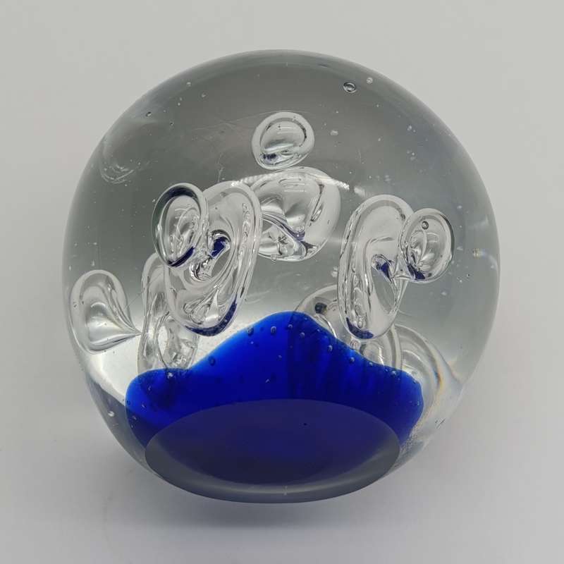 Vintage glass Paperweight with halo and drop designs inside