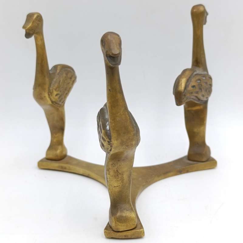 Vintage brass stand for ostrich egg