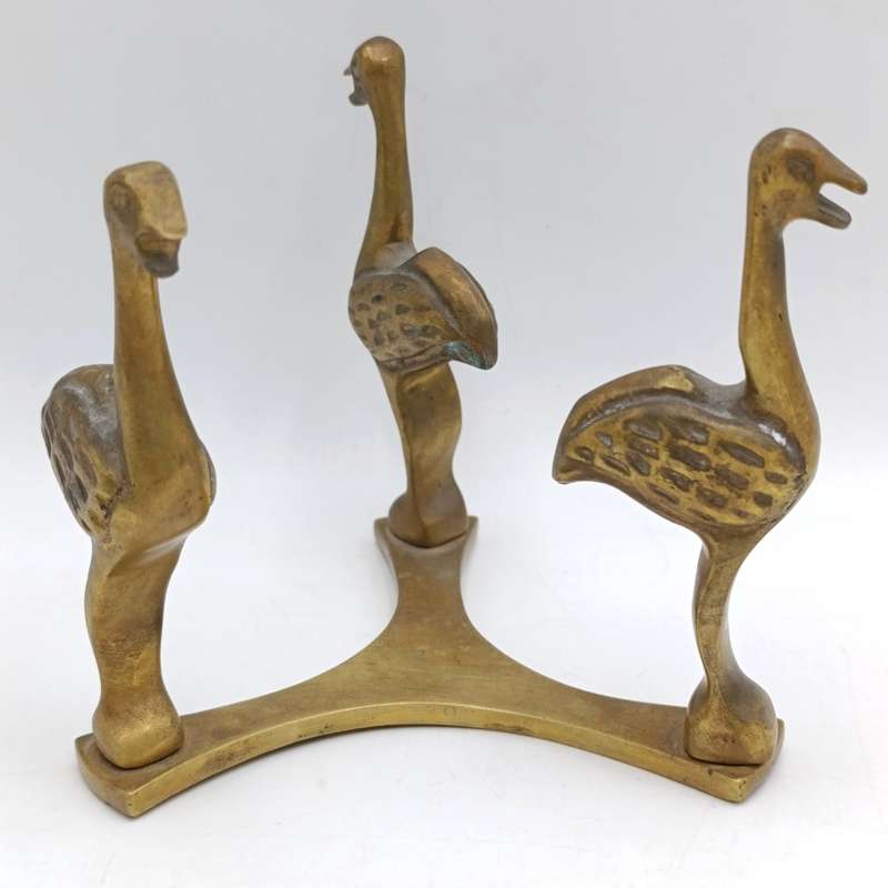 Vintage brass stand for ostrich egg