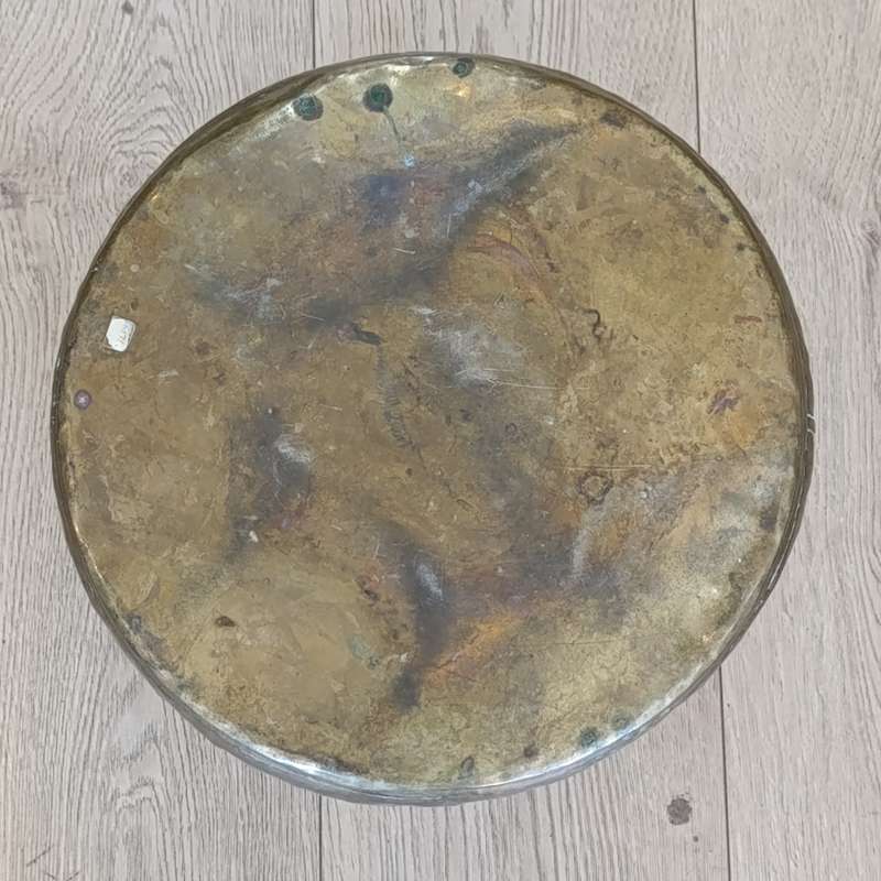 Large brass two-handled bucket