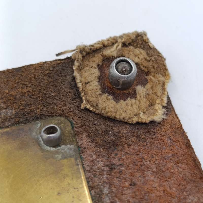 Leather postal tag between Posmeester Germiston and Ontvanger van inkomste