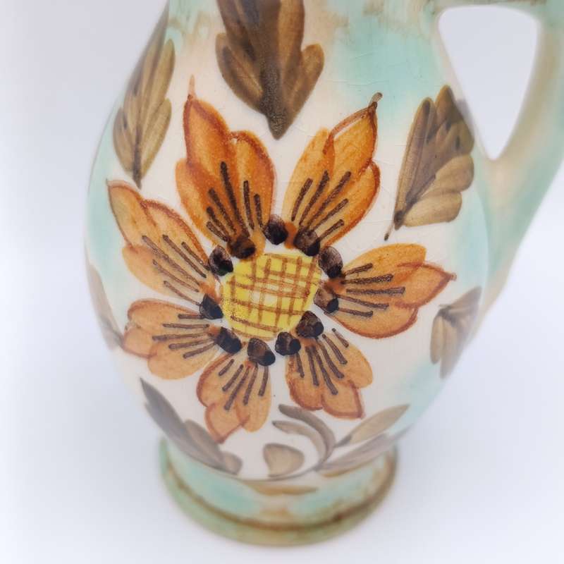 Vintage Gouda Aster Flora small porcelain pitcher