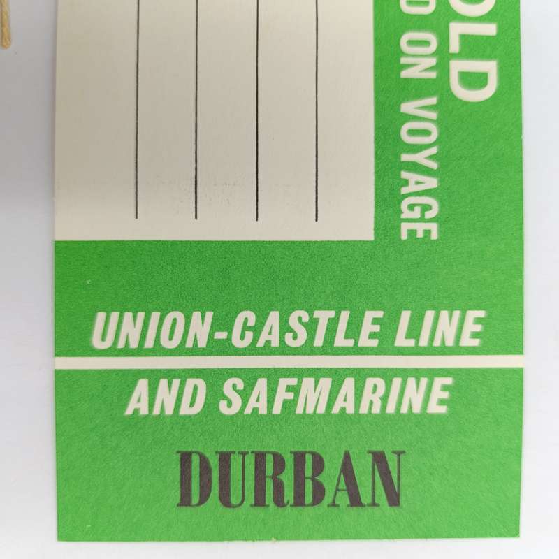 Vintage Union Castle luggage labels for Durban in original envelope