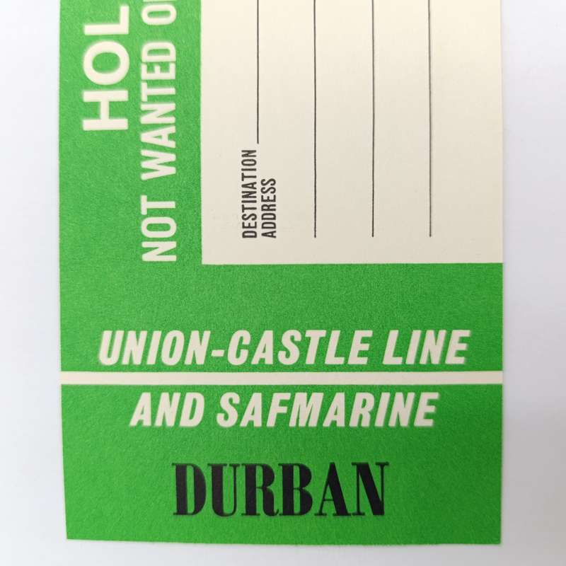 Vintage Union Castle luggage labels for Durban in original envelope