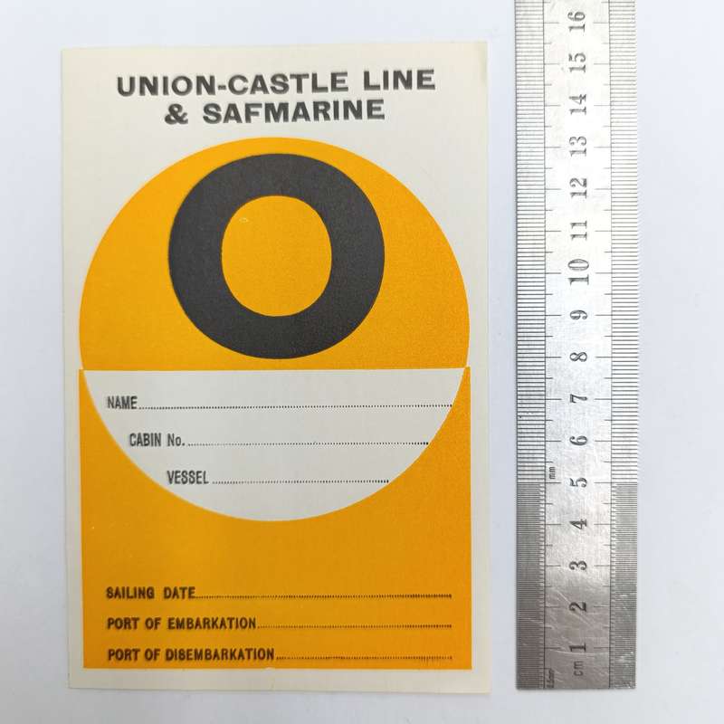 Vintage Union Castle luggage labels for Durban in original envelope