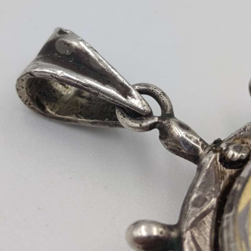 1851 Great Britain 4 pence groat coin pendant in silver surround