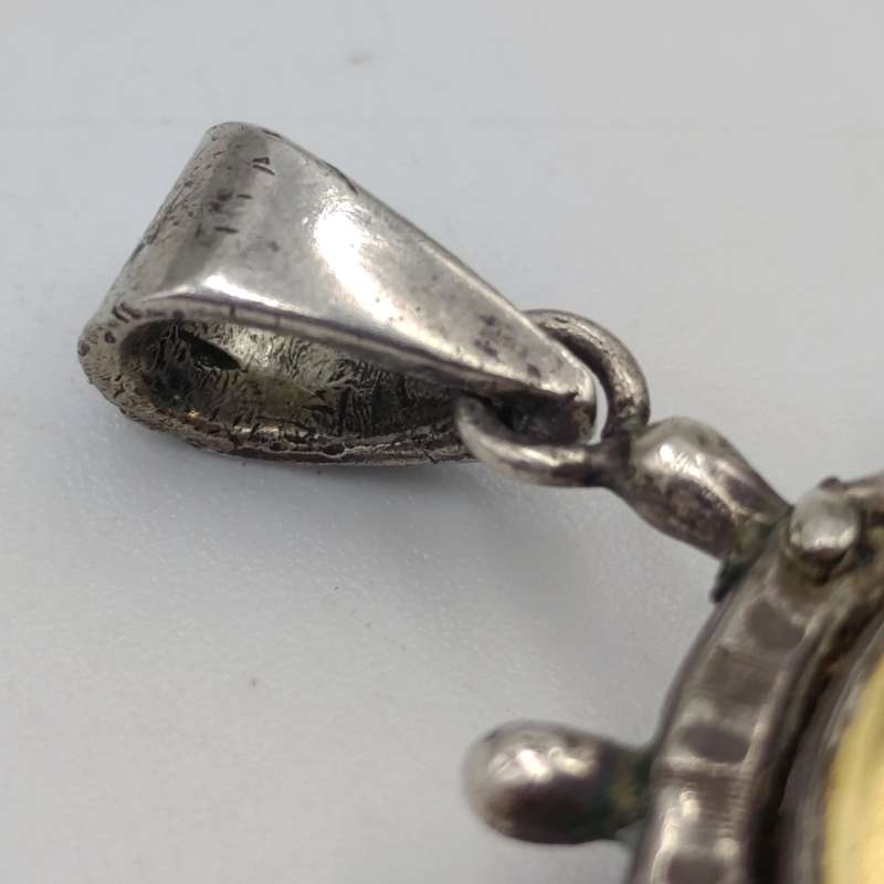1851 Great Britain 4 pence groat coin pendant in silver surround