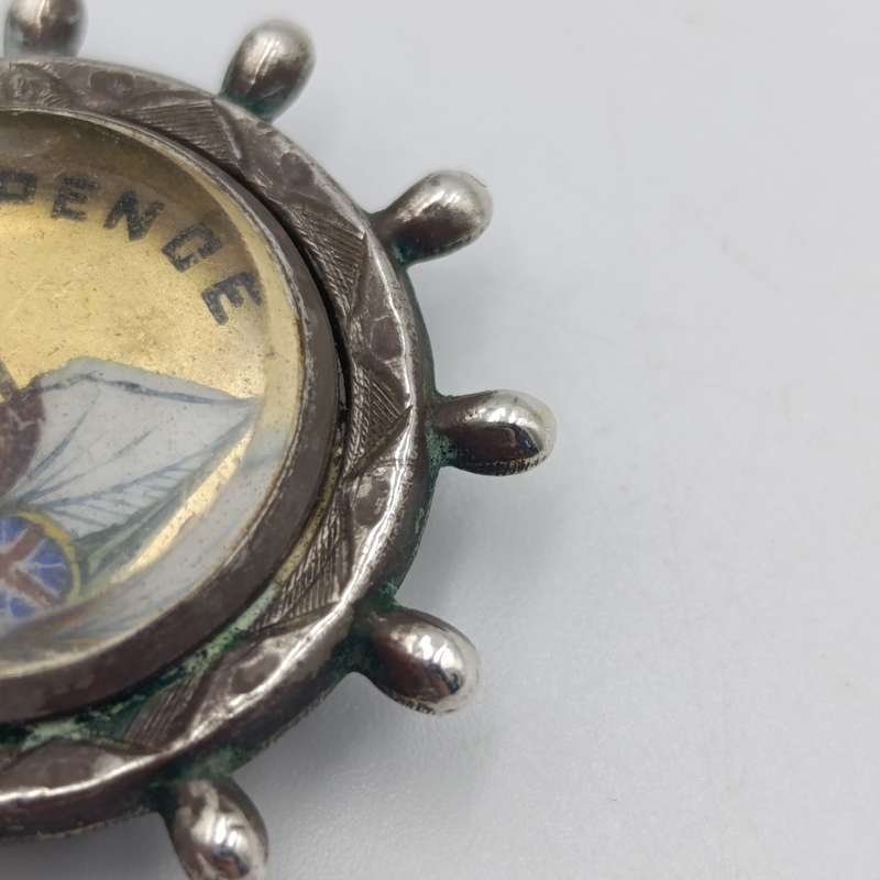 1851 Great Britain 4 pence groat coin pendant in silver surround
