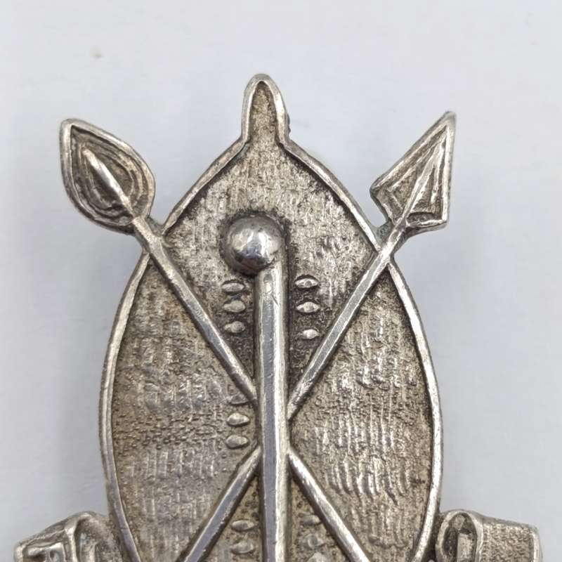 Rhodesian African Rifles sterling silver badge - engraved John at the back