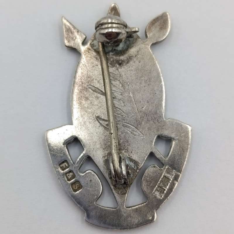 Rhodesian African Rifles sterling silver badge - engraved John at the back